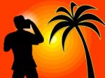 Photographer Beach Represents Tropical Island And Beaches Stock Photo