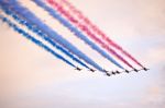 Red Arrows Formation Stock Photo