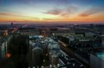 Early Morning View Over The Skyline In Warsaw Stock Photo