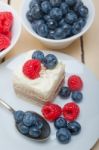 Fresh Raspberry And Blueberry Cake Stock Photo