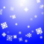 Snow Flakes Background Shows Seasonal Wallpaper Or Snow Pattern Stock Photo