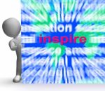 Inspiration Word Cloud Sign Shows Motivation And Encouragement Stock Photo