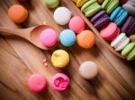 Close Up Macaroon Dessert On Vintage-retro Style Background Stock Photo