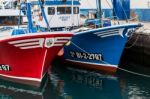 Fishing Boats Moored In Los Christianos Harbour Tenerife Stock Photo