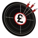 Pound Target Shows Uk Money Investment Stock Photo