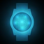 Cryptocurrency Bitcoin Technology Watch Stock Photo