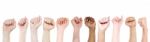 Isolated Fists For Protest, Support Concepts Stock Photo