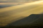 Majestic Sunset In The Mountains Landscape Stock Photo