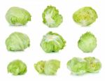 Fresh Lettuce Isolated On The White Background Stock Photo