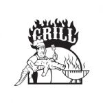 Chef Carry Alligator Grill Cartoon Stock Photo