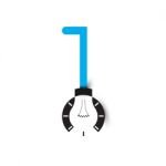 1-number Icon And Light Bulb Abstract Logo Design Template Stock Photo