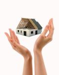 Hand House   Stock Photo