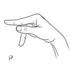 Sign Language And The Alphabet,the Letter P Stock Photo