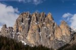 Mountains In The Valley Di Fassa Near Pozza Di Fassa Trentino It Stock Photo