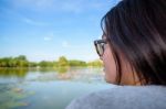 Women Relax With Nature Stock Photo