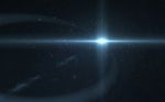 Digital Lens Flare In Black Background Horizontal Frame Warm Stock Photo