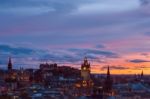 Edinburgh City At Sunset Stock Photo