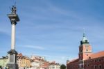 Zygmunts Column In The Old Town Market Square In Warsaw Stock Photo