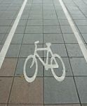 Bicycle Lane Symbol Stock Photo