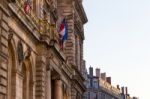 Townhall In Lyon With French Flag Stock Photo