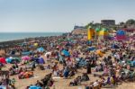 Crowded Eastbourne Beach For The Airbourne Show Stock Photo