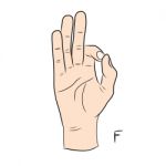 Sign Language And The Alphabet,the Letter F Stock Photo