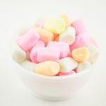 Marshmallow In Bowl On White Background Stock Photo