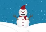 Christmas Snow Doll Standing Snow Hill Background Stock Photo