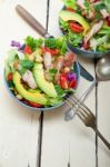 Chicken Avocado Salad Stock Photo