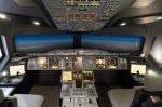 Airbus A-380-800 Flight Simulator Stock Photo