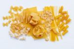 Italian Foods Concept And Menu Design. Assorted Types Of Pasta F Stock Photo