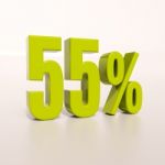 Percentage Sign, 55 Percent Stock Photo