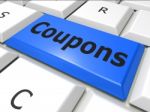 Coupons Online Represents World Wide Web And Couponing Stock Photo