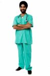 Friendly Male Doctor, Full Length Portrait Stock Photo