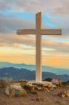 Cross At The Top Of Volcano Baru In Panama Stock Photo