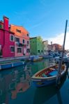 Italy Venice Burano Island Stock Photo