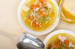 Syrian Barley Broth Soup Aleppo Style Stock Photo