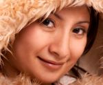 Getting Warm With Fur Coat Stock Photo