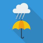 Weather Flat Icon. Rainy And Umbrella Stock Photo