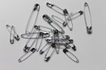 Lots Of Metal Safety Pins In Macro Stock Photo