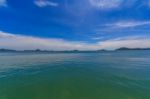 Blue Sea Water Surface On Sky Stock Photo