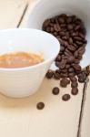 Espresso Cofee And Beans Stock Photo