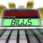 Bills Calculated Shows Accounts Payable And Due Stock Photo