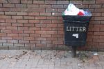 Vintage Garbage Can Stock Photo