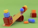 Toys 3D Su Piano Stock Photo