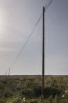 Electricity Wire On A Field Stock Photo