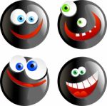 Black Smile Icons Stock Photo