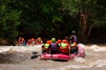 Rafting In River Stock Photo