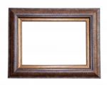 Wooden Frame Isolated On White Background Stock Photo