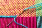 Woven Texture Background On Loom Stock Photo